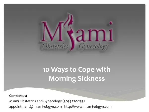 10 Ways to Cope with Morning Sickness