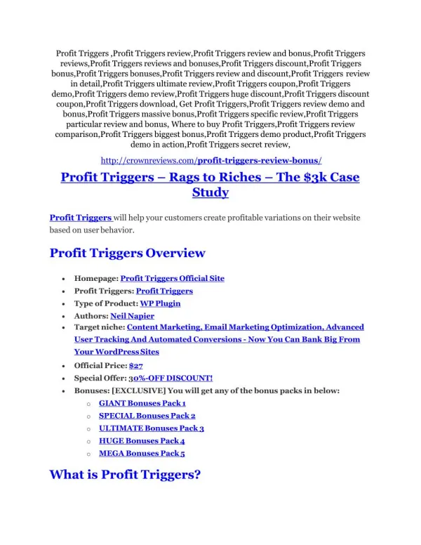 Profit Triggers Review - (FREE) Bonus of Profit Triggers