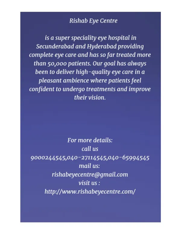 Best Eye Hospital in Secunderabad and Hyderabad