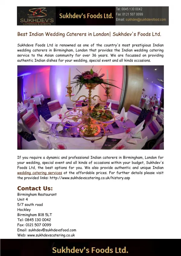 Best Indian Wedding Caterers In London