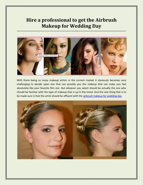Hire a Professional to Get The Airbrush Makeup for Wedding Day