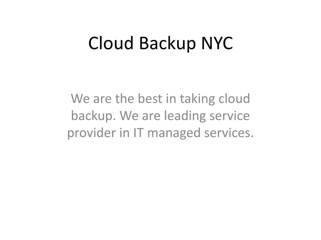 cloud backup nyc