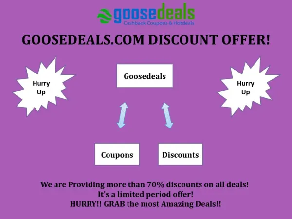 Goosedeals com Cashback coupons, Great Online Offers in India Sale Starts from Today