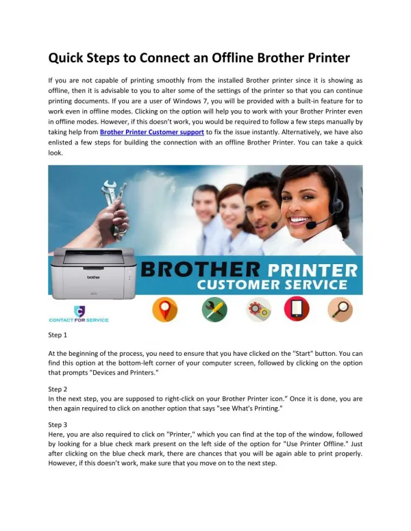 Quick Steps to Connect an Offline Brother Printer