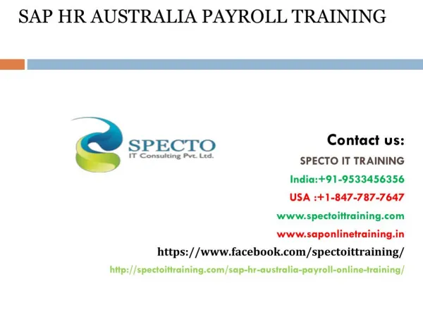 online training sap hr australia payroll | sap hr australia payroll online training