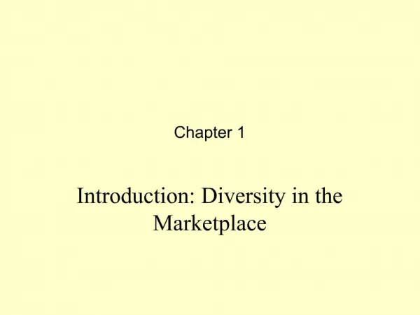 Introduction: Diversity in the Marketplace