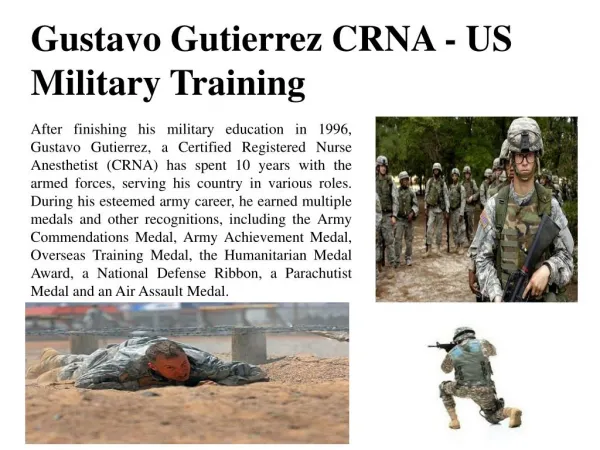 Gustavo Gutierrez CRNA - US Military Training