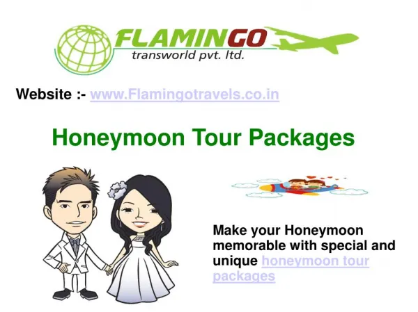 Plan a Honeymoon Tour Packages in most romantic destination of India By Flamingo Travels