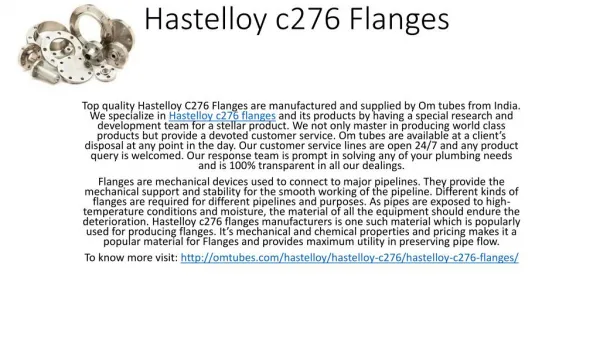 Hastelloy c276 Flanges