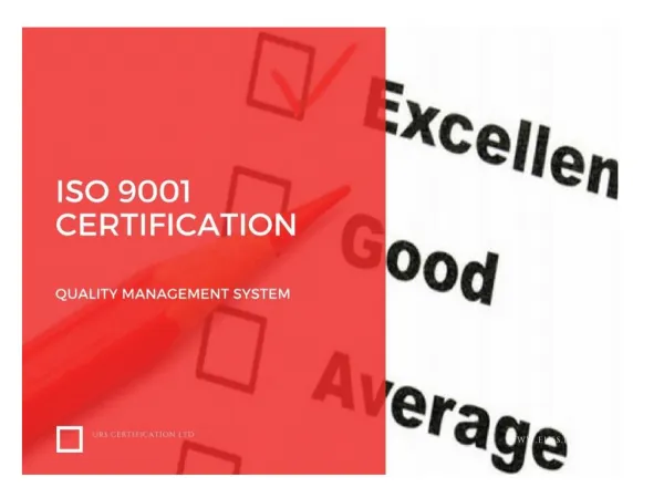 ISO 9001 QMS Certification Quality System