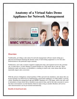 Anatomy of a Virtual Sales Demo Appliance for Network Management - slide 1