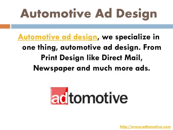 Automotive Ad Design