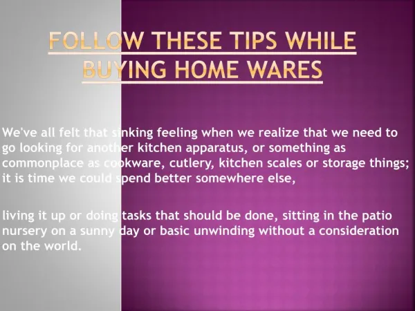 Want To Buy Home Wares Then Follow These Tips