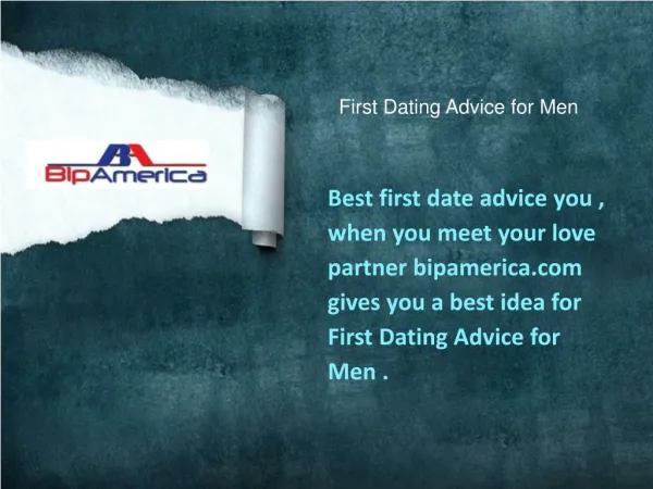 First Dating Advice for Men