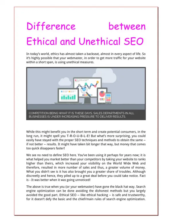Difference between Ethical and Unethical SEO