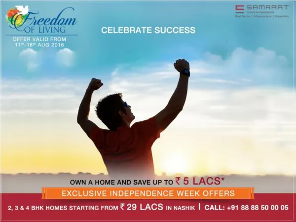 2, 3 & 4 BHK Homes Starting from ` 29 LACS In Nashik