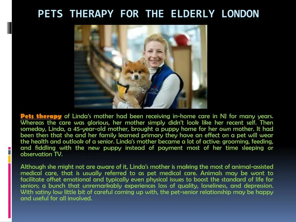 pets therapy for the elderly london