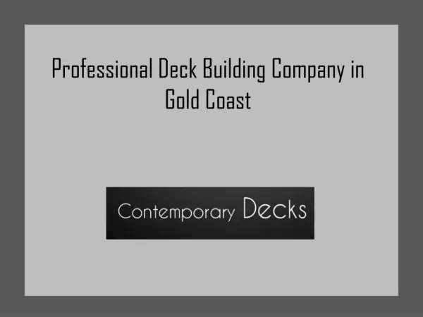 Professional Deck Building Company in Gold Coast