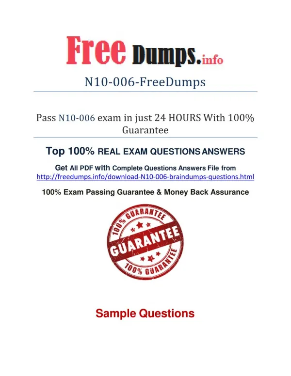 Free N10-006 Real Exam PDF&PPT Files