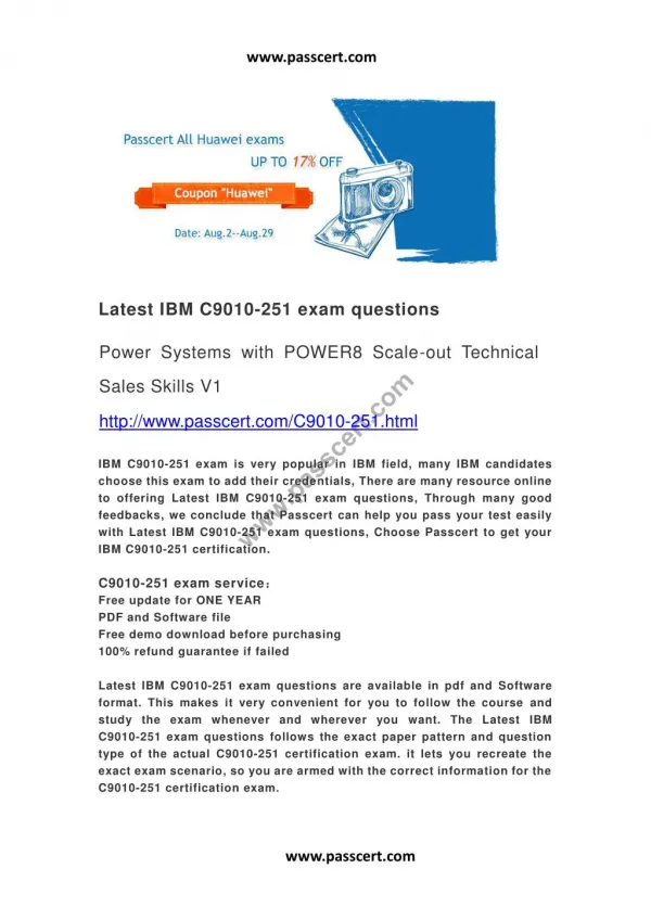 Latest IBM C9010-251 exam questions