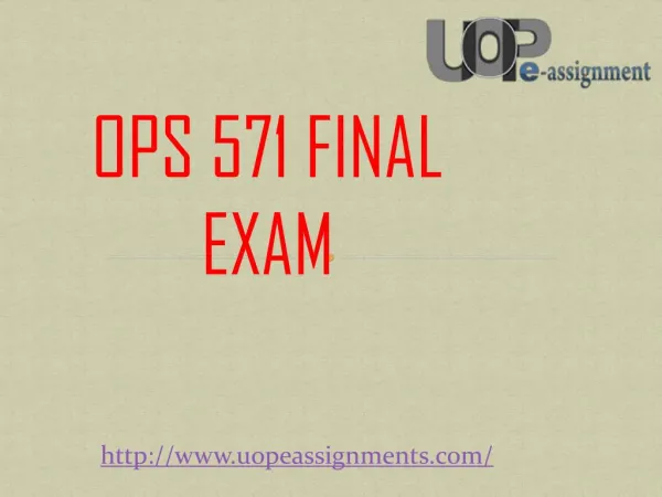 OPS 571 Final Exam - OPS 571 Final Exam 8 Different at Uopeassignments