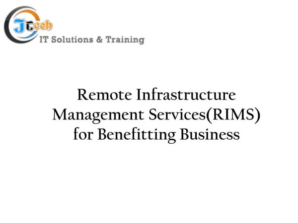 Why use Remote infrastructure management (RIM)
