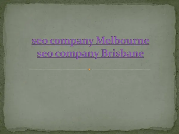 seo company Melbourne