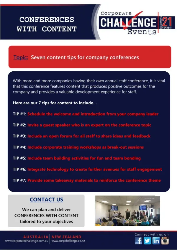 Seven content tips for company conferences