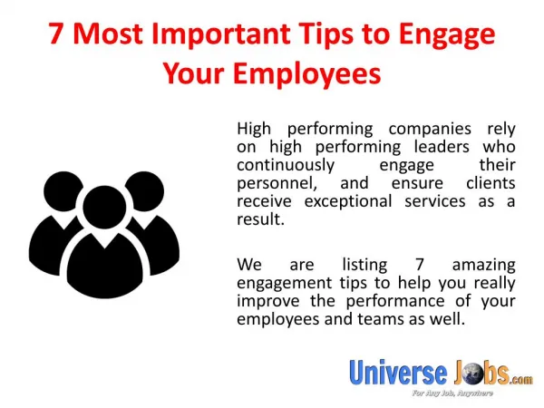 7 Most Important Tips to Engage Your Employees