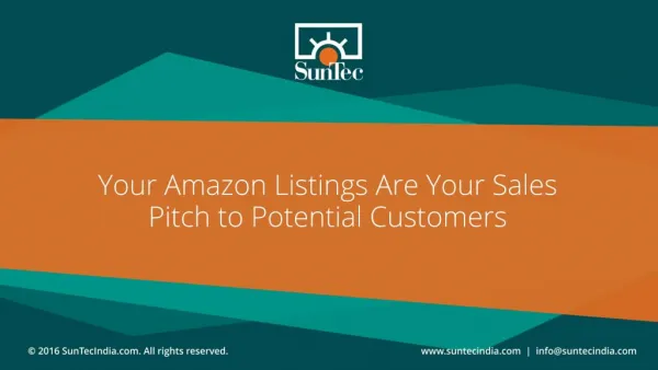 Your Amazon Listings Are Your Sales Pitch to Potential Customers