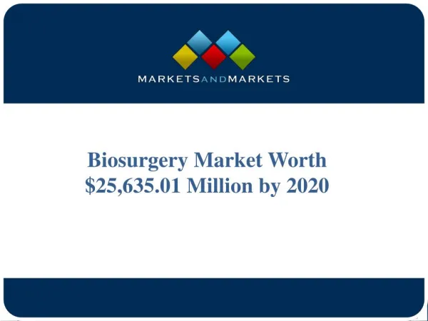 Biosurgery Market Worth $25,635.01 Million by 2020