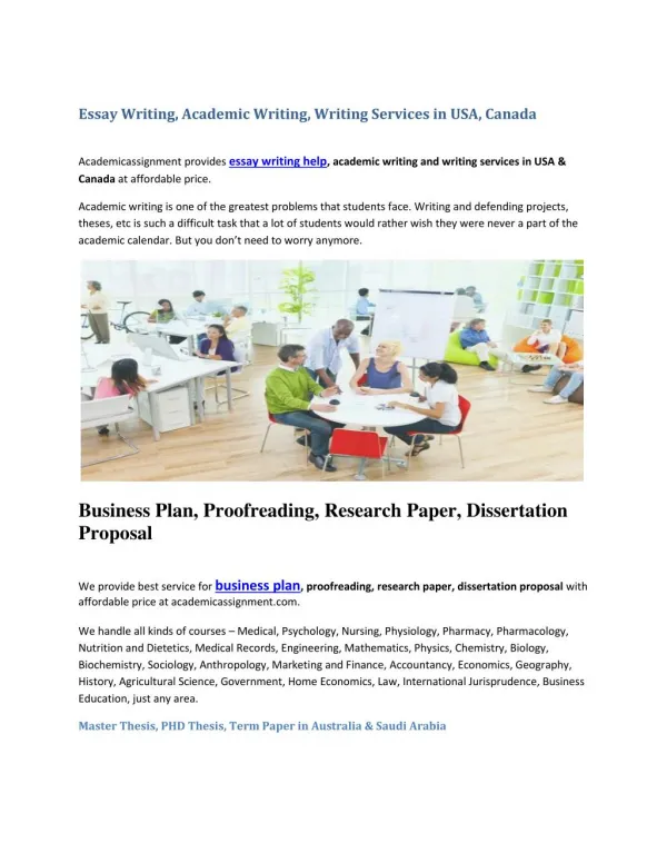 Essay Writing, Academic Writing, Writing Services in USA, Canada