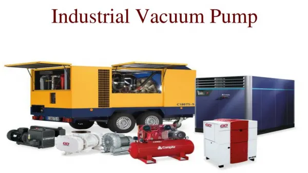 Industrial Vacuum Pump Uses