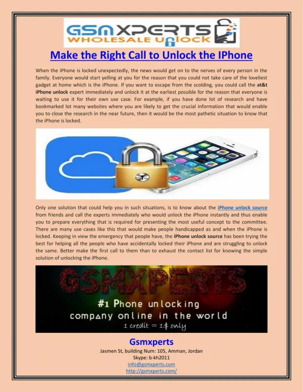 Make the Right Call to Unlock the IPhone