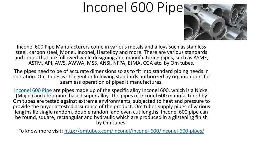 inconel 600 pipe