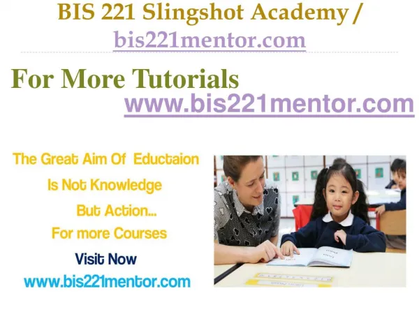 BIS 221 Slingshot Academy / bis221mentor.com