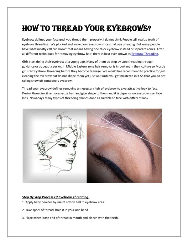 How to thread your eyebrows?