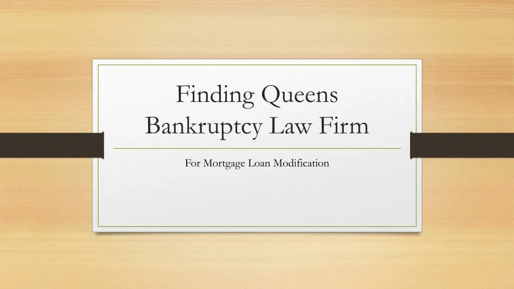 finding queens bankruptcy law firm