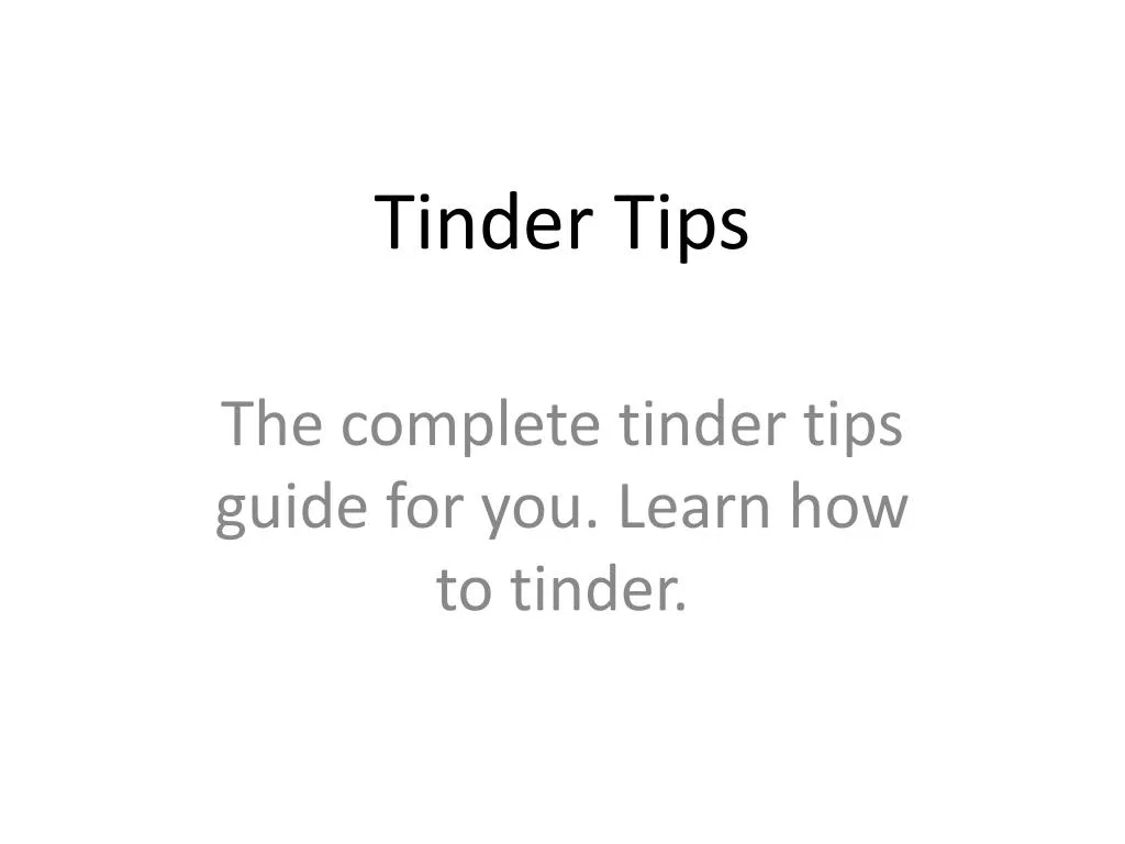 tinder tips