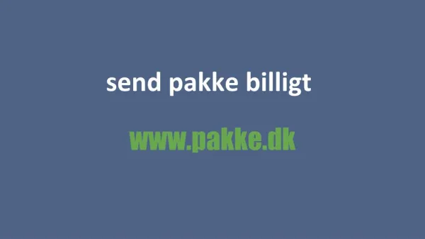 Billigt paket Post | www.pakke.dk
