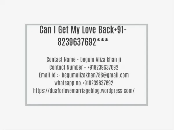Can I Get My Love Back 91-8239637692***
