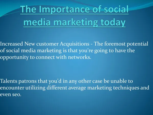 Importance of social media marketing these days