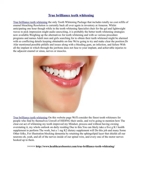 http://www.healthcarebooster.com/true-brilliance-teeth-whitening/
