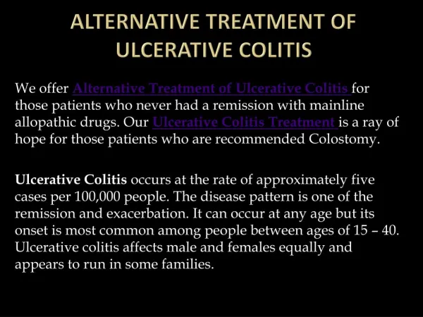 Alternative Treatment of Ulcerative Colitis – Ulcerativecolitiscure