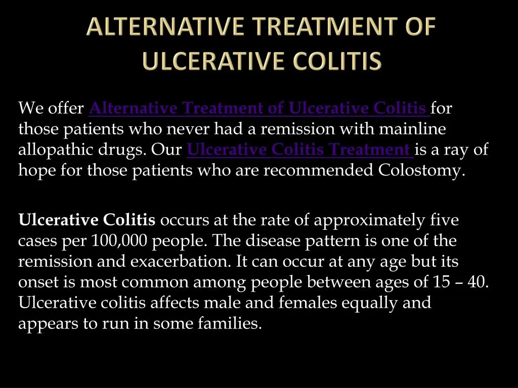 alternative treatment of ulcerative colitis