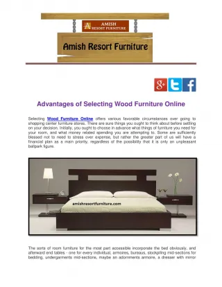 Advantages of Selecting Wood Furniture Online