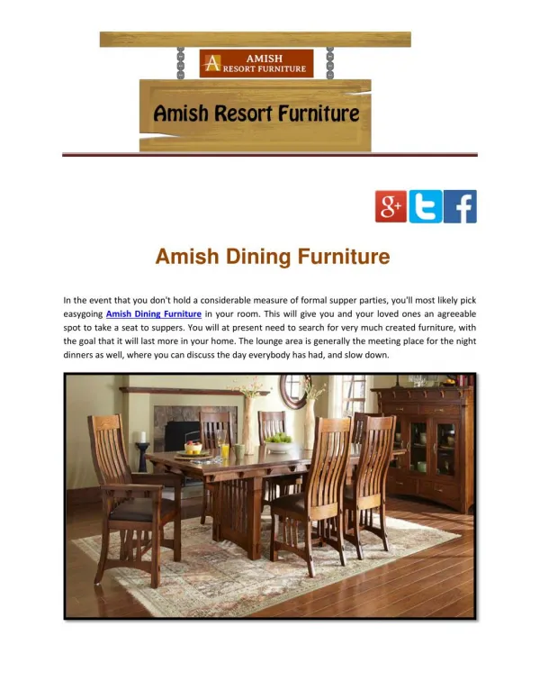 Amish Dining Furniture