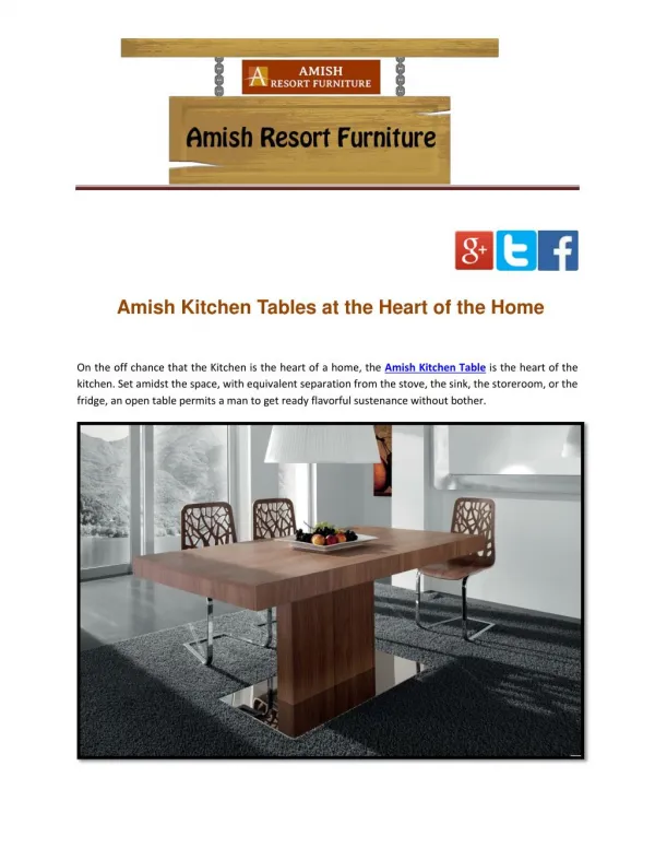 Amish Kitchen Tables at the Heart of the Home