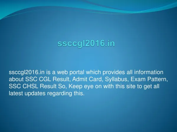 SSC CGL 2016 Exam Pattern