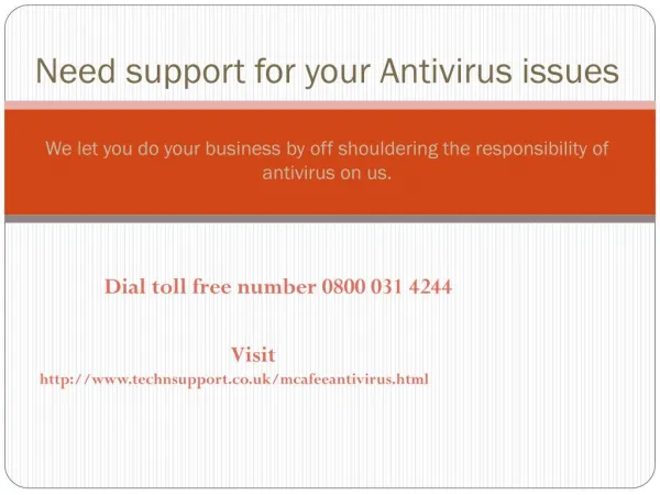 McAfee Antivirus Tech Support UK